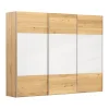 Schwebetürenschrank Colorado - B ca. 307 cm, Eichenfurnier mit Glas weiss – Bild 2