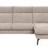 Ecksofa Avela - 2,5-Sitzer mit Longchair rechts inkl. Kopfteile verstellbar und Longchair verstellbar (motorisch), Stoff, Bisquit – Bild 2