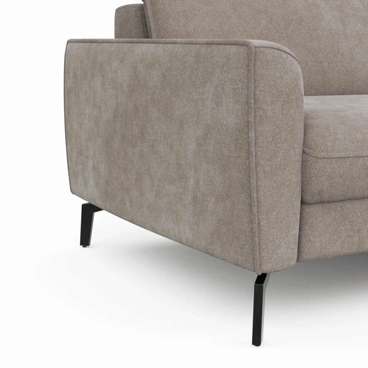 Ecksofa Avela - 2,5-Sitzer mit Longchair rechts inkl. Kopfteile verstellbar, Stoff, Bisquit – Bild 4