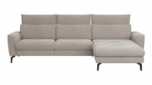 Alternative view of Ecksofa Avela - 2,5-Sitzer mit Longchair rechts inkl. Kopfteile verstellbar, Stoff, Bisquit