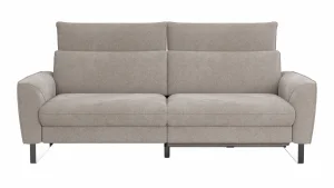 Sofa Avela - 3-Sitzer inkl. Relaxfunktion motorisch und Kopfteil verstellbar, Stoff, Bisquit