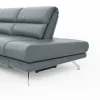 Ecksofa San Fernando - 2-Sitzer mit Ecke rechts, Armlehne verstellbar, Rückenlehne/Sitztiefe verstellbar, Relaxfunktion motorisch, Leder, Eisenrau – Bild 4