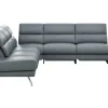 Ecksofa San Fernando - 2-Sitzer mit Ecke rechts, Armlehne verstellbar, Rückenlehne/Sitztiefe verstellbar, Relaxfunktion motorisch, Leder, Eisenrau – Bild 2