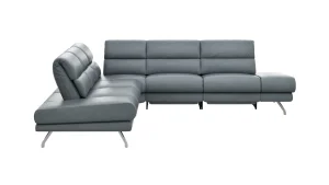 Alternative view of Ecksofa San Fernando - 2-Sitzer mit Ecke rechts, Armlehne verstellbar, Rückenlehne/Sitztiefe verstellbar, Relaxfunktion motorisch, Leder, Eisenrau