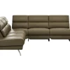 Ecksofa San Fernando - 2-Sitzer mit Ecke rechts, Armlehne verstellbar, Rückenlehne/Sitztiefe verstellbar, Relaxfunktion motorisch, Leder, Braungrün – Bild 2