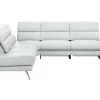 Ecksofa San Fernando - 2-Sitzer mit Ecke rechts, Armlehne verstellbar, Rückenlehne/Sitztiefe verstellbar, Relaxfunktion motorisch, Leder, Eisblau – Bild 2