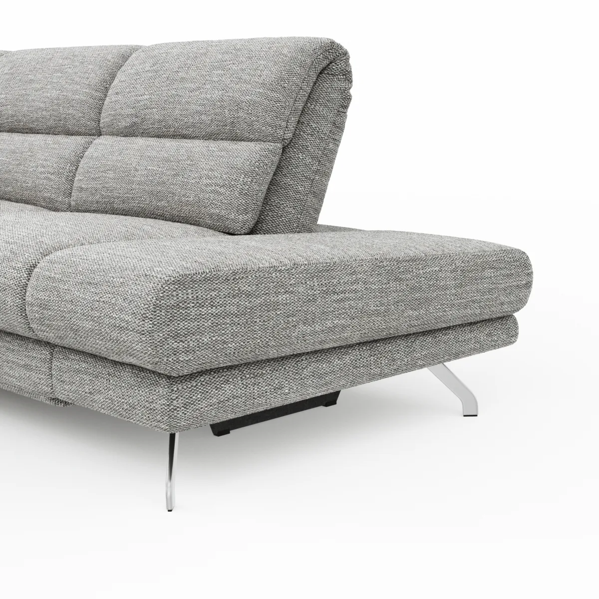 Ecksofa San Fernando - 2-Sitzer mit Ecke rechts, Armlehne verstellbar, Rückenlehne/Sitztiefe verstellbar, Relaxfunktion motorisch, Stoff, Grau – Bild 3