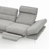 Ecksofa San Fernando - 2-Sitzer mit Ecke rechts, Armlehne verstellbar, Rückenlehne/Sitztiefe verstellbar, Relaxfunktion motorisch, Stoff, Grau – Bild 4