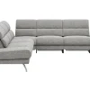 Ecksofa San Fernando - 2-Sitzer mit Ecke rechts, Armlehne verstellbar, Rückenlehne/Sitztiefe verstellbar, Relaxfunktion motorisch, Stoff, Grau – Bild 2