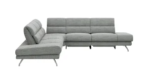 Alternative view of Ecksofa San Fernando - 2-Sitzer mit Ecke rechts, Armlehne verstellbar, Rückenlehne/Sitztiefe verstellbar, Relaxfunktion motorisch, Stoff, Eisblau