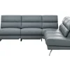 Ecksofa San Fernando – Ecke links mit 2-Sitzer, Armlehne verstellbar, Rückenlehne/Sitztiefe verstellbar,  Relaxfunktion motorisch, Leder, Eisengrau – Bild 2
