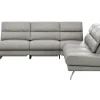 Ecksofa San Fernando – Ecke links mit 2-Sitzer, Armlehne verstellbar, Rückenlehne/Sitztiefe verstellbar, Relaxfunktion motorisch, Leder, Steingrau – Bild 2