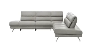 Alternative view of Ecksofa San Fernando – Ecke links mit 2-Sitzer, Armlehne verstellbar, Rückenlehne/Sitztiefe verstellbar,  Relaxfunktion motorisch, Leder, Steingrau