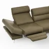 Ecksofa San Fernando – Ecke links mit 2-Sitzer, Armlehne verstellbar, Rückenlehne/Sitztiefe verstellbar, Relaxfunktion motorisch, Leder, Braungrün – Bild 4