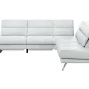 Ecksofa San Fernando – Ecke links mit 2-Sitzer, Armlehne verstellbar, Rückenlehne/Sitztiefe verstellbar, Relaxfunktion motorisch, Leder, Eisblau – Bild 2