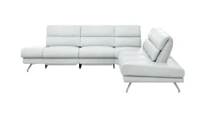 Alternative view of Ecksofa San Fernando – Ecke links mit 2-Sitzer, Armlehne verstellbar, Rückenlehne/Sitztiefe verstellbar,  Relaxfunktion motorisch, Leder, Eisblau
