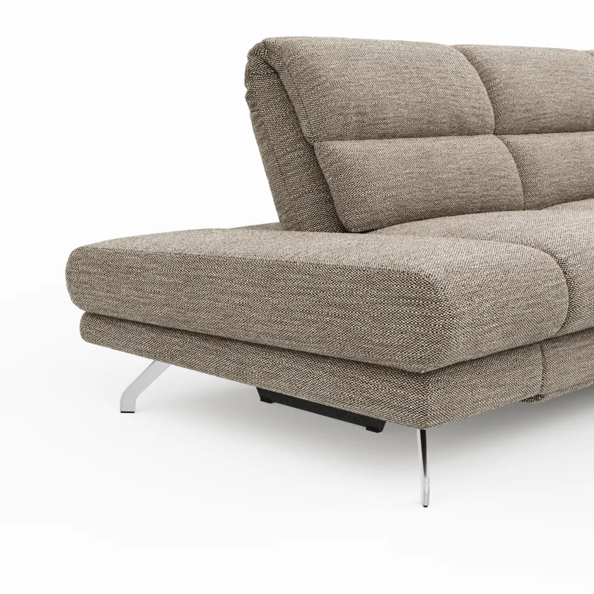 Ecksofa San Fernando – Ecke links mit 2-Sitzer, Armlehne verstellbar, Rückenlehne/Sitztiefe verstellbar,  Relaxfunktion motorisch, Stoff, Latte – Bild 3