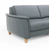Ecksofa Mendoza - 2,5-Sitzer mit Longchair rechts, Relaxfunktion motorisch, Bettkasten, Leder, Eisengrau – Bild 4