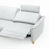 Ecksofa Mendoza – Longchair links mit 2,5-Sitzer, Relaxfunktion motorisch, Bettkasten, Leder, Eisblau – Bild 4