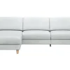 Ecksofa Mendoza – Longchair links mit 2,5-Sitzer, Relaxfunktion motorisch, Bettkasten, Leder, Eisblau – Bild 2