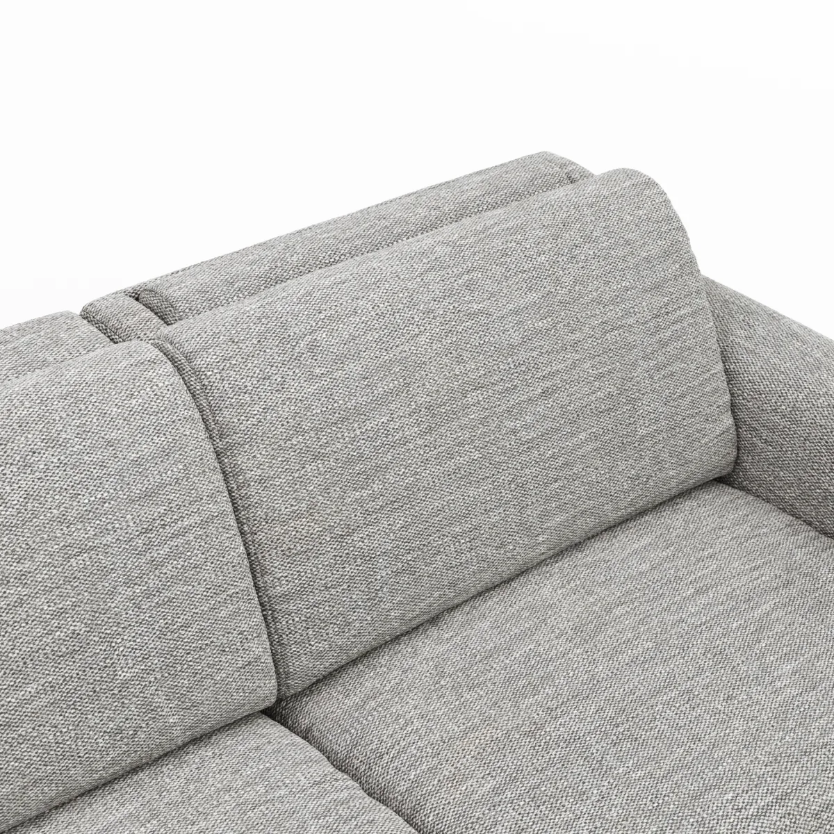 Ecksofa Mendoza – Longchair links mit 2,5-Sitzer, Relaxfunktion motorisch, Bettkasten, Stoff, Grau – Bild 4