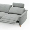 Ecksofa Mendoza – Longchair links mit 2,5-Sitzer, Relaxfunktion motorisch, Bettkasten, Stoff, Eisblau – Bild 3