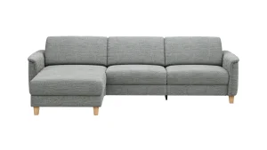 Alternative view of Ecksofa Mendoza – Longchair links mit 2,5-Sitzer, Relaxfunktion motorisch, Bettkasten, Stoff, Eisblau