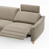 Ecksofa Mendoza – Longchair links mit 2,5-Sitzer, Relaxfunktion motorisch, Bettkasten, Stoff, Latte – Bild 3