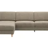 Ecksofa Mendoza – Longchair links mit 2,5-Sitzer, Relaxfunktion motorisch, Bettkasten, Stoff, Latte – Bild 2