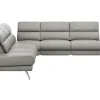 Ecksofa San Fernando - 2-Sitzer mit Ecke rechts, Armlehne verstellbar, Rückenlehne/Sitztiefe verstellbar, Leder, Steingrau – Bild 2