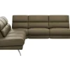 Ecksofa San Fernando - 2-Sitzer mit Ecke rechts, Armlehne verstellbar, Rückenlehne/Sitztiefe verstellbar, Leder, Braungrün – Bild 2