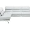 Ecksofa San Fernando - 2-Sitzer mit Ecke rechts, Armlehne verstellbar, Rückenlehne/Sitztiefe verstellbar, Leder, Eisblau – Bild 2
