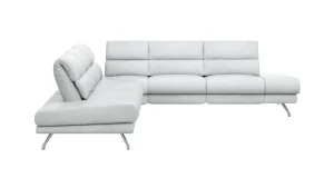 Alternative view of Ecksofa San Fernando - 2-Sitzer mit Ecke rechts, Armlehne verstellbar, Rückenlehne/Sitztiefe verstellbar, Leder, Eisblau