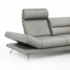 Ecksofa San Fernando – Ecke links mit 2-Sitzer, Armlehne verstellbar, Rückenlehne/Sitztiefe verstellbar,  Leder, Steingrau – Bild 3