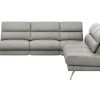 Ecksofa San Fernando – Ecke links mit 2-Sitzer, Armlehne verstellbar, Rückenlehne/Sitztiefe verstellbar,  Leder, Steingrau – Bild 2