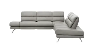 Alternative view of Ecksofa San Fernando – Ecke links mit 2-Sitzer, Armlehne verstellbar, Rückenlehne/Sitztiefe verstellbar,  Leder, Steingrau