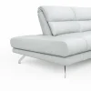 Ecksofa San Fernando – Ecke links mit 2-Sitzer, Armlehne verstellbar, Rückenlehne/Sitztiefe verstellbar, Leder, Eisblau – Bild 4