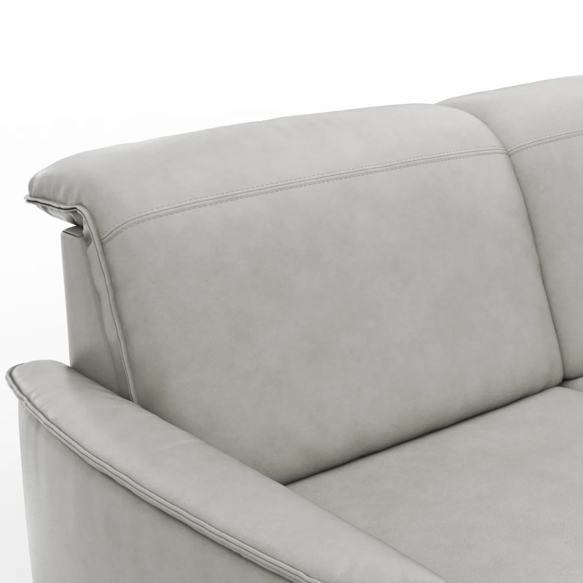 Sofa Bolivien - 2,5-Sitzer groß, Kopfteil verstellbar, Leder, Steingrau – Bild 3