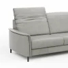Sofa Bolivien - 2,5-Sitzer groß, Kopfteil verstellbar, Leder, Steingrau – Bild 4