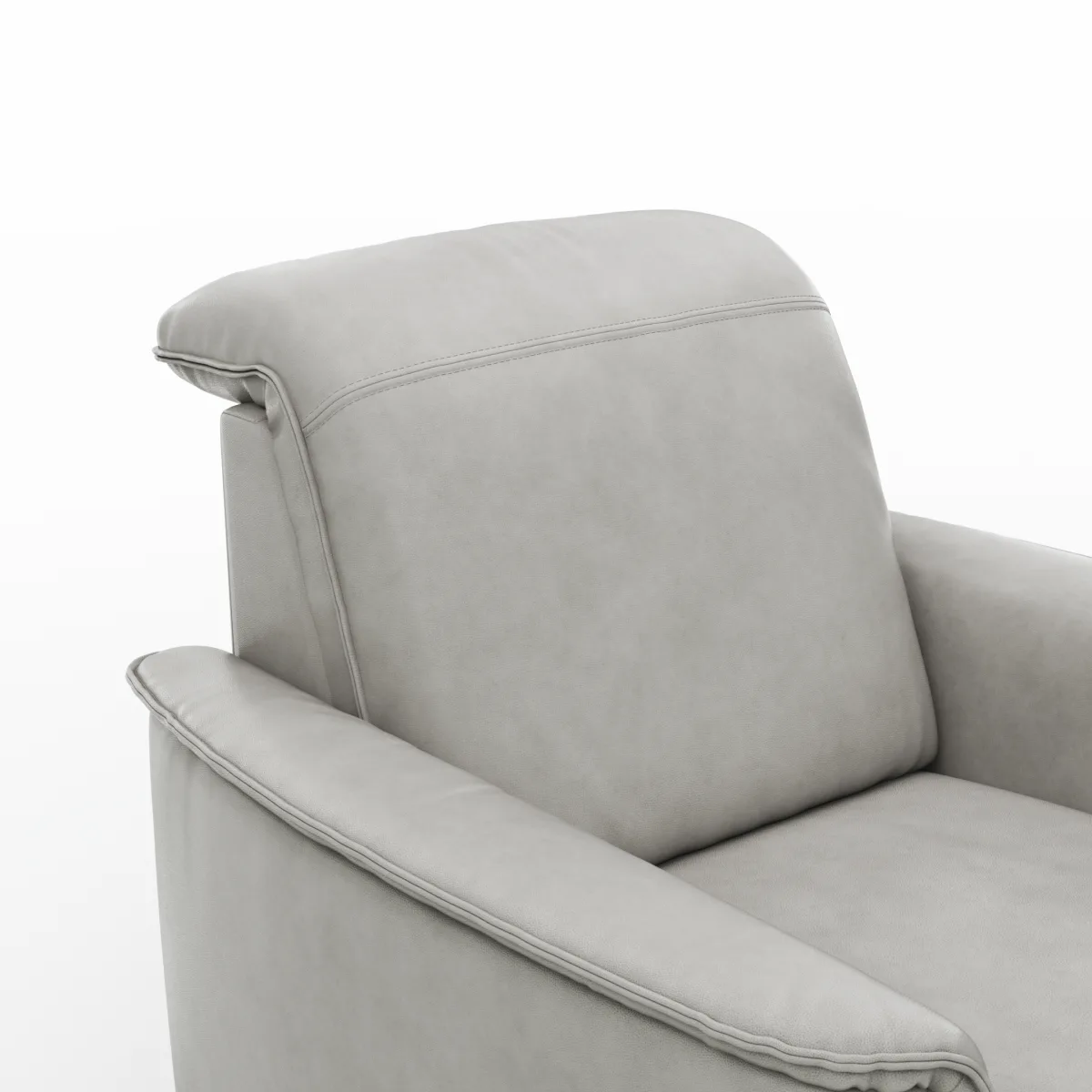 Sessel Bolivien - Kopfteil verstellbar, Leder, Steingrau – Bild 3