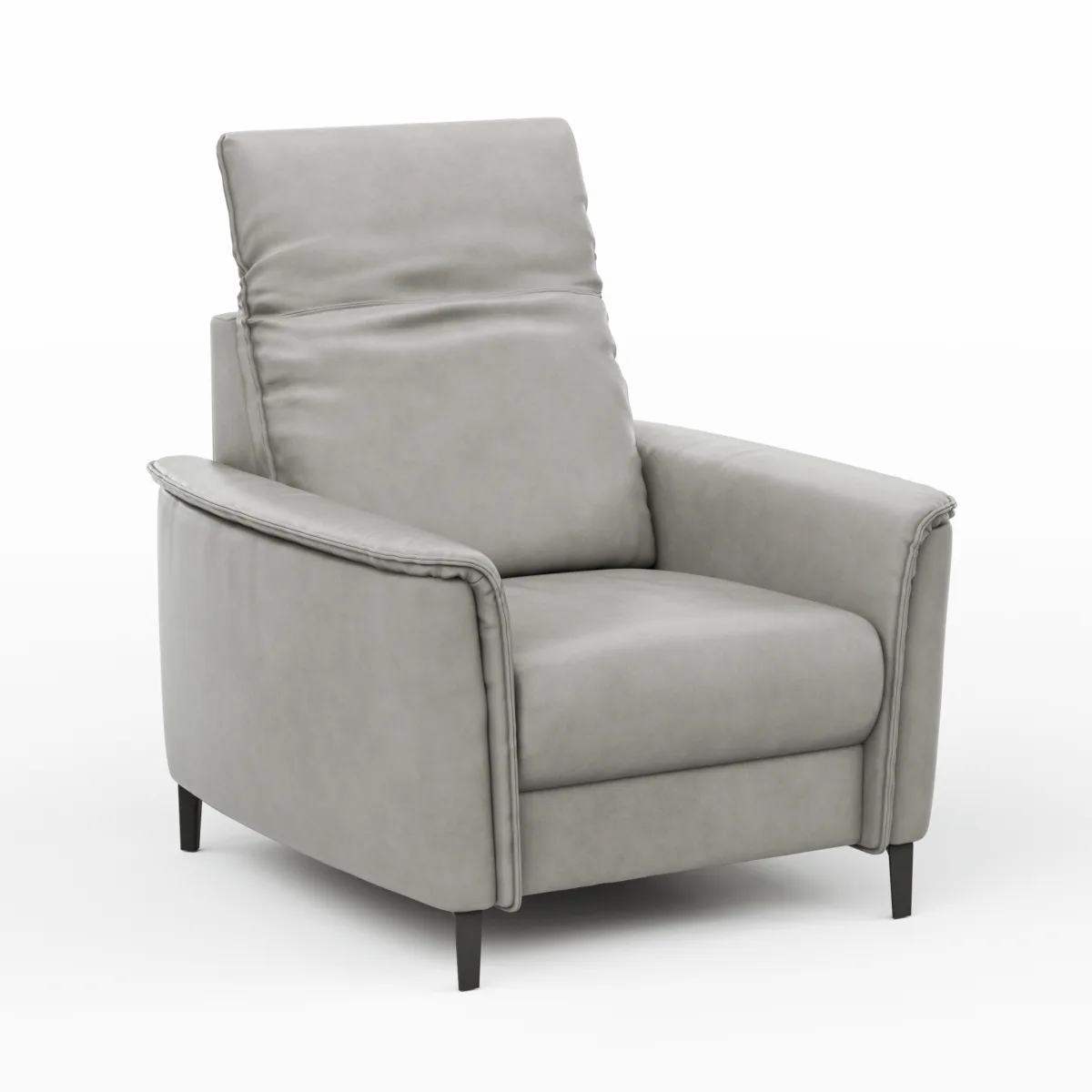 Sessel Bolivien - Kopfteil verstellbar, Leder, Steingrau – Bild 4