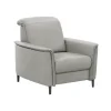 Sessel Bolivien - Kopfteil verstellbar, Leder, Steingrau – Bild 2