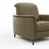 Sessel Bolivien - Kopfteil verstellbar, Leder, Braungrün – Bild 4