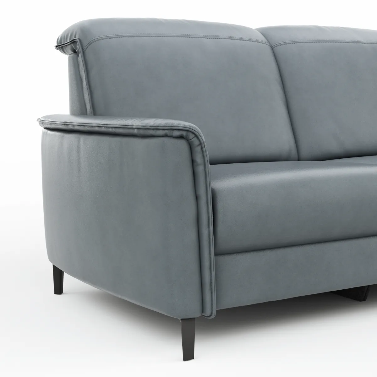 Sofa Bolivien - 2,5-Sitzer mit Relaxfunktion/Kopfteilverstellung motorisch, Leder, Steel – Bild 4