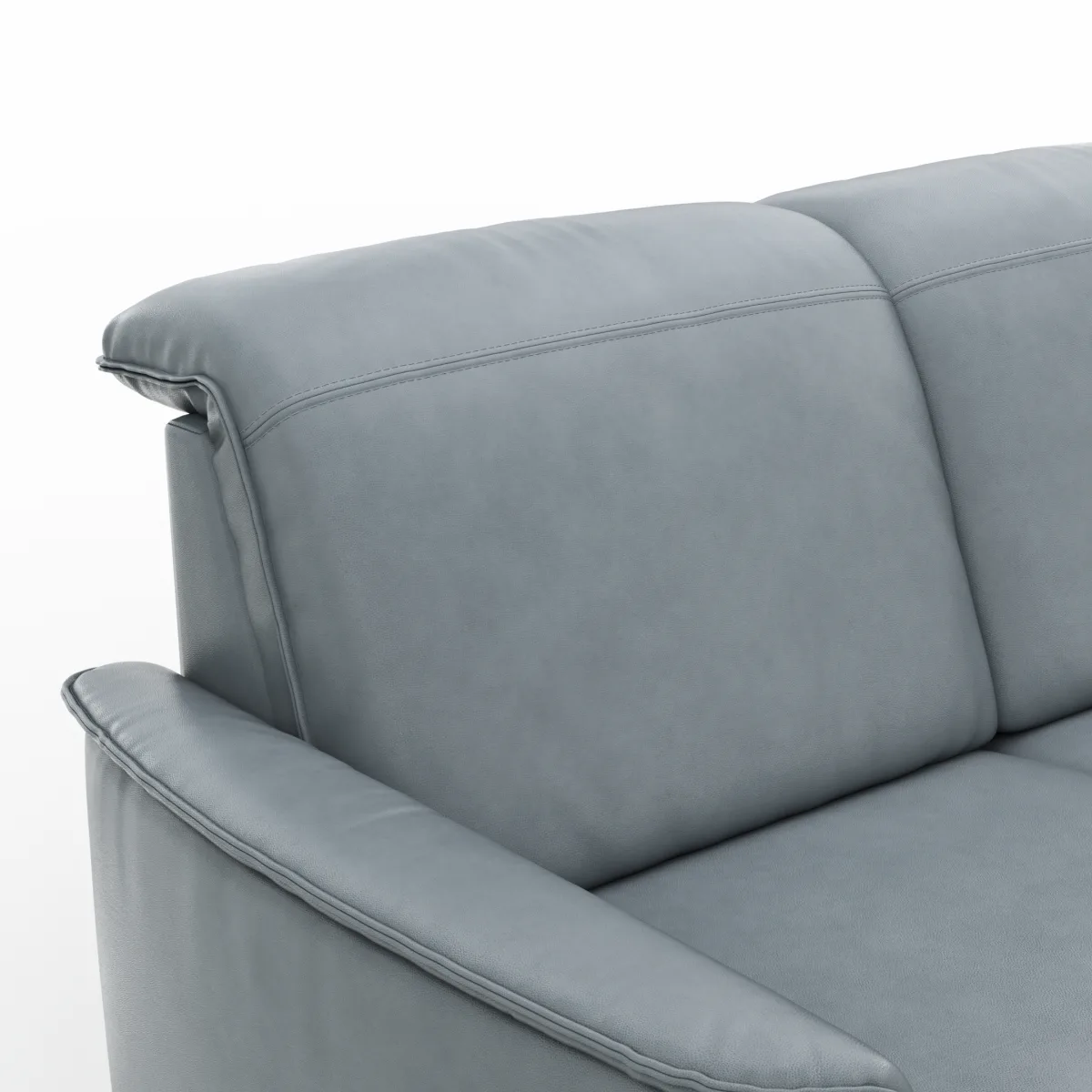 Sofa Bolivien - 2,5-Sitzer mit Relaxfunktion/Kopfteilverstellung motorisch, Leder, Steel – Bild 3
