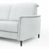 Ecksofa Bolivien - Longchair links mit 2,5-Sitzer, Kopfteil verstellbar, Leder, Eisblau – Bild 3