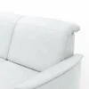 Ecksofa Bolivien - Longchair links mit 2,5-Sitzer, Kopfteil verstellbar, Leder, Eisblau – Bild 4
