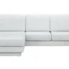 Ecksofa Bolivien - Longchair links mit 2,5-Sitzer, Kopfteil verstellbar, Leder, Eisblau – Bild 2