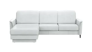 Alternative view of Ecksofa Bolivien - Longchair links mit 2,5-Sitzer, Kopfteil verstellbar, Leder, Eisblau