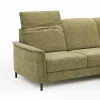 Ecksofa Bolivien - 2,5-Sitzer mit Longchair rechts, Kopfteil verstellbar, Stoff, Moos – Bild 3